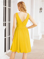 Homecoming Dresses Knee Length Skirt V Back 28062