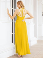 Spaghetti Strap Bridesmaid Dresses V-Neck Long A-Line Formal Prom Gowns 28063