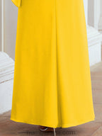 Numbersea Festliches Abendkleid Lang Mutter der Braut Kleid mit Rüschencape 28026