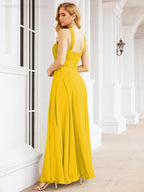 Crisscross Halter Bridesmaid Dresses for Party Wedding Evening Prom Maxi Ball Gowns 28053