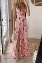 Palace Fairy Maxikleid mit Blumenkorsett und Rüschen und Schlitz 