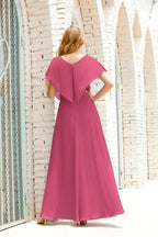 Mother of The Bride Dresses Plus Size V-Neck Floor Length Formal Prom Dress for Wedding Guest 28020