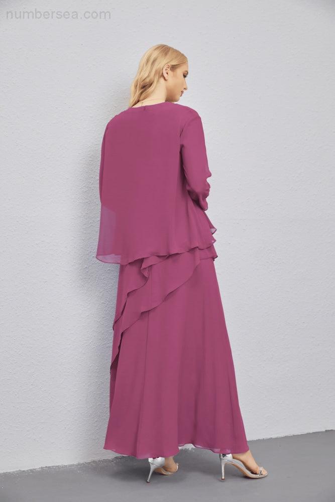 Abito da Sposa Madre con Cardigan Leggero Aperto Davanti Abito da Cerimonia Elegante 28081