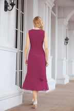 Vestido de fiesta formal de dos piezas en línea A para madre de la novia Numbersea 28072