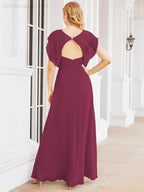 Bridesmaid Dresses Cape Formal Prom Dress Open Back Gowns for Mother of The Bride 28058