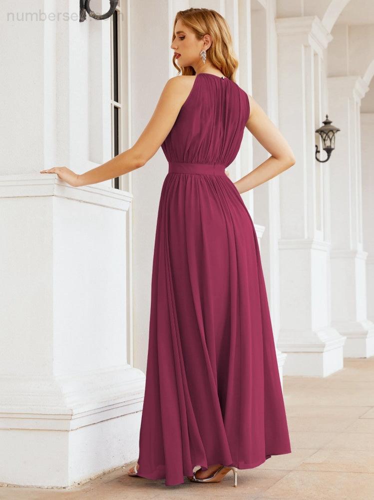 Vestido de Dama de Honra Numbersea com Alças, Cintura Império, Vestido Formal de Noite para Mãe da Noiva 28030
