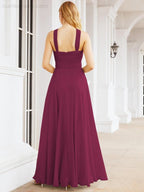 Crisscross Halter Bridesmaid Dresses for Party Wedding Evening Prom Maxi Ball Gowns 28053