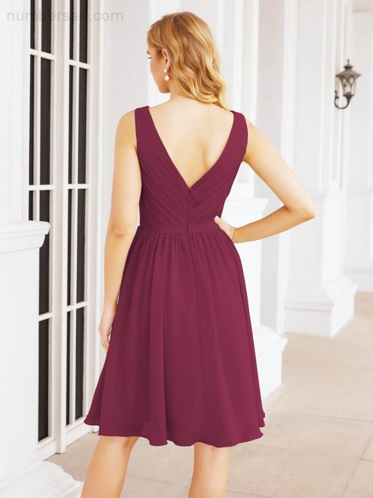 Homecoming Dresses Knee Length Skirt V Back 28062