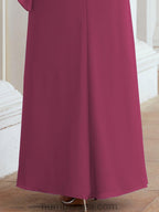 Numbersea Festliches Abendkleid Lang Mutter der Braut Kleid mit Rüschencape 28026