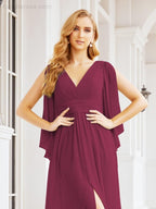 Bridesmaid Dresses with Split for Wedding Party Flutter Sleeves 28045