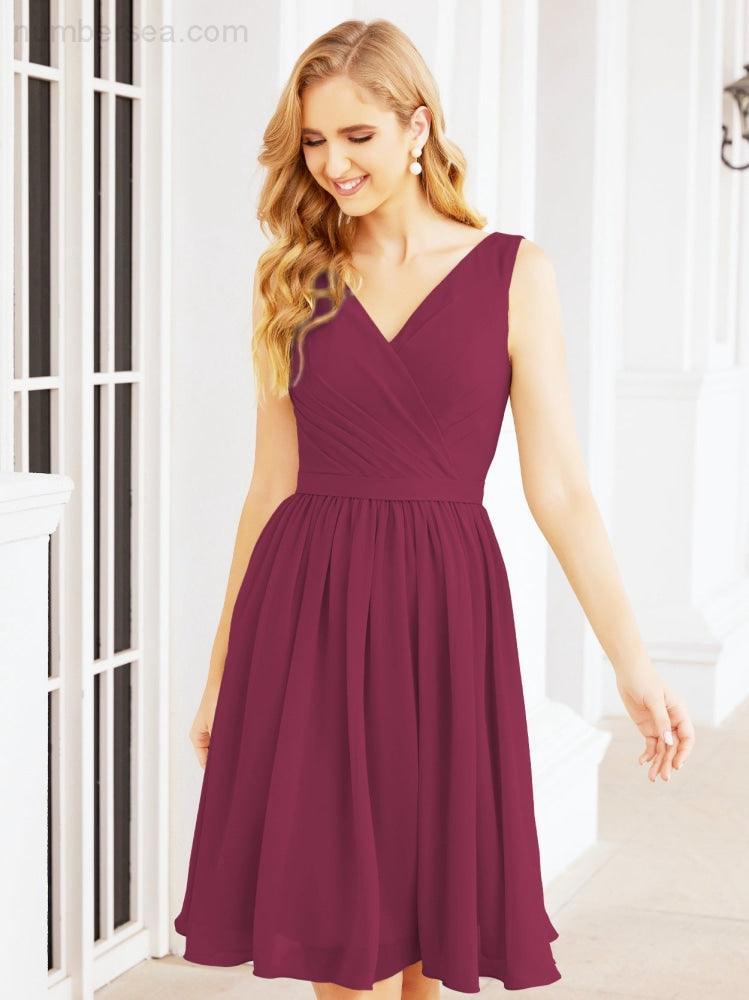 Homecoming Dresses Knee Length Skirt V Back 28062