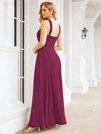 Crisscross Halter Bridesmaid Dresses for Party Wedding Evening Prom Maxi Ball Gowns 28053