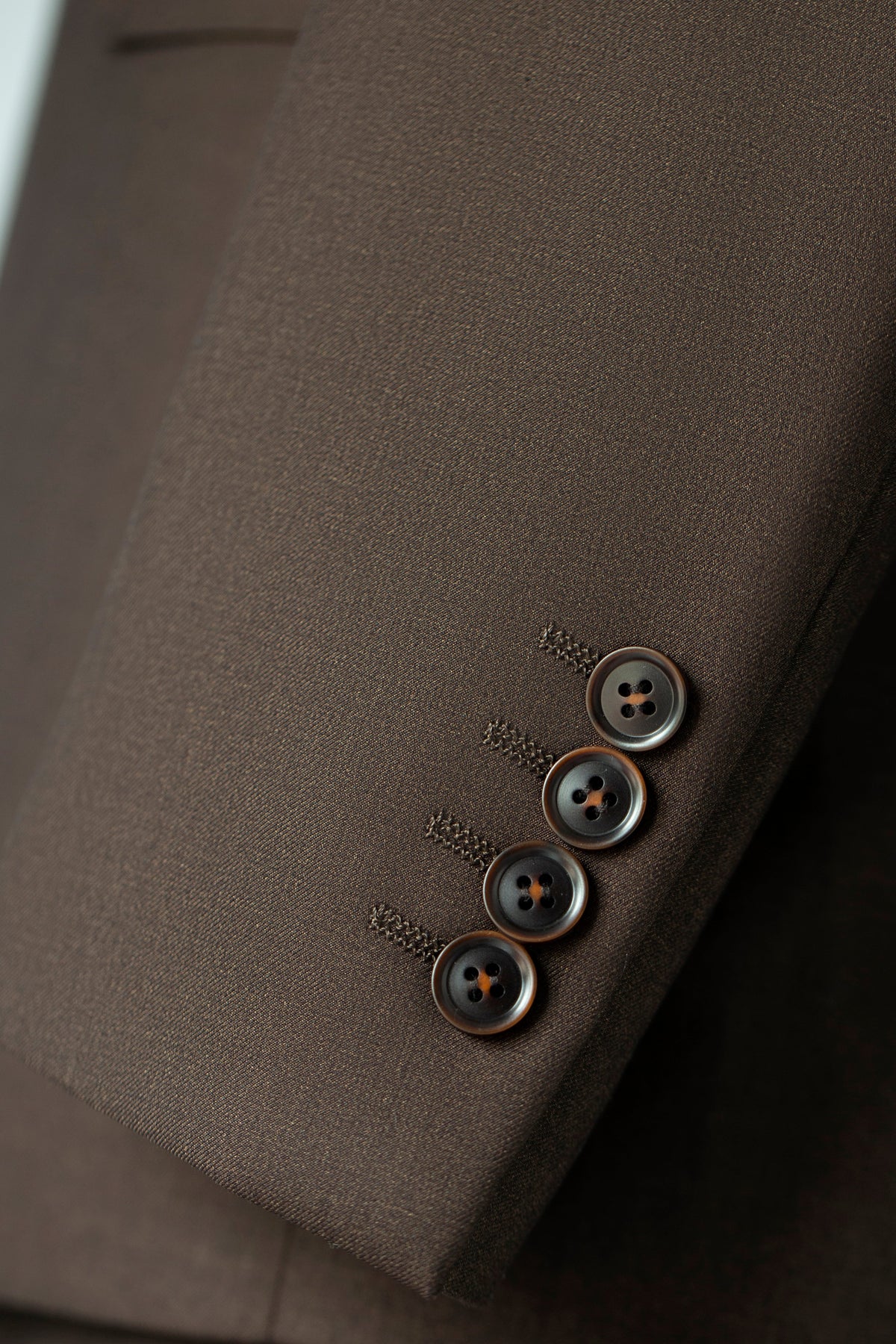 Tailored Double Breasted Dark Brown Wool Suit For Formal Groom And Business