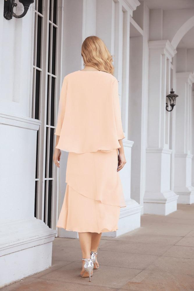 Vestido de fiesta formal de dos piezas en línea A para madre de la novia Numbersea 28072