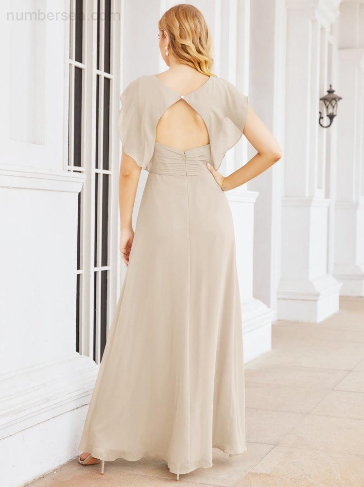 Bridesmaid Dresses Cape Formal Prom Dress Open Back Gowns for Mother of The Bride 28058