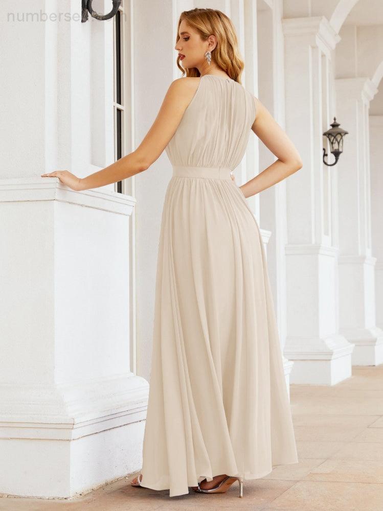 Vestido de Dama de Honra Numbersea com Alças, Cintura Império, Vestido Formal de Noite para Mãe da Noiva 28030
