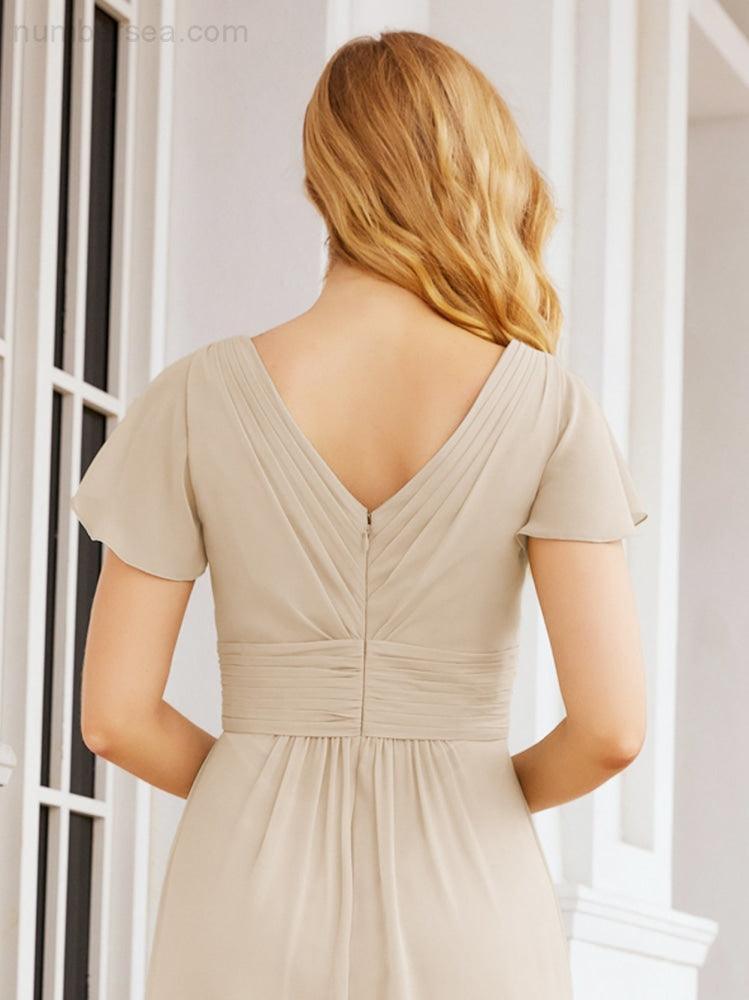 Vestidos de Baile Formais Numbersea para Mãe da Noiva com Mangas de Renda Vestido de Dama de Honra 28047