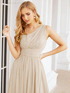 One Shoulder Bridesmaid Dresses Long Maxi Formal Evening Party Prom Gowns 28061