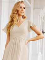 Vestidos de Baile Formais Numbersea para Mãe da Noiva com Mangas de Renda Vestido de Dama de Honra 28047