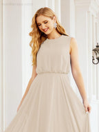 Sleeveless Long Bridesmaid Dress A line Formal Evening Prom Gown 28025
