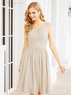 Homecoming Dresses Knee Length Skirt V Back 28062