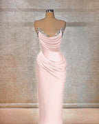 Chic Strapless Long Prom Dress With Beading And Pleated Details