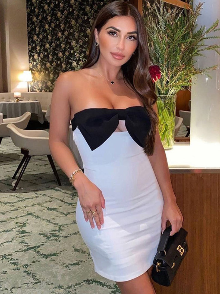 Vestido TARUXY de Mulher, Decote Assimétrico, Costas Nuas, Mini, Elegante, para Festa, Senhora 2024