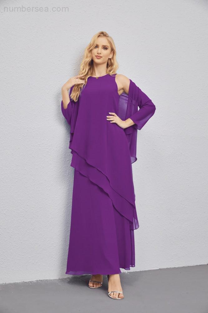 Abito da Sposa Madre con Cardigan Leggero Aperto Davanti Abito da Cerimonia Elegante 28081