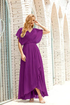 Mother of The Bride Dresses Plus Size V-Neck Floor Length Formal Prom Dress for Wedding Guest 28020