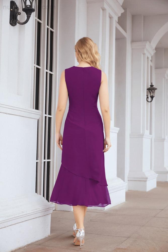 Vestido de fiesta formal de dos piezas en línea A para madre de la novia Numbersea 28072