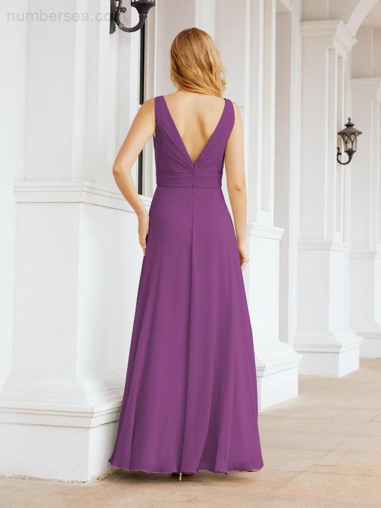 Bridesmaid Dresses for Wedding Ruffles Long Formal Prom Gowns 28039