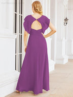 Bridesmaid Dresses Cape Formal Prom Dress Open Back Gowns for Mother of The Bride 28058