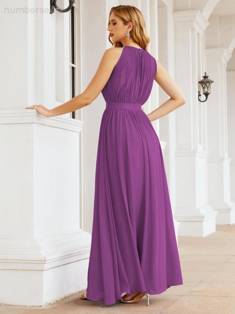 Vestido de Dama de Honra Numbersea com Alças, Cintura Império, Vestido Formal de Noite para Mãe da Noiva 28030