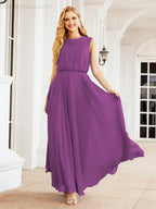 Sleeveless Long Bridesmaid Dress A line Formal Evening Prom Gown 28025