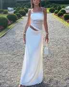 Sexy White Tight Evening Dress Aesthetic Outfit Dress Y4664