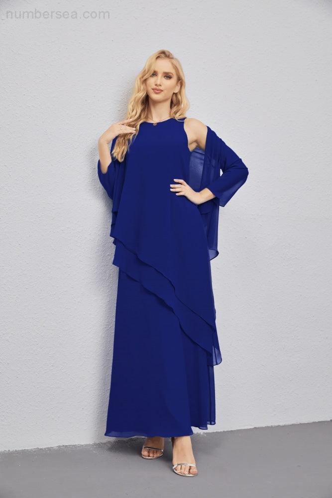 Abito da Sposa Madre con Cardigan Leggero Aperto Davanti Abito da Cerimonia Elegante 28081