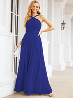Crisscross Halter Bridesmaid Dresses for Party Wedding Evening Prom Maxi Ball Gowns 28053