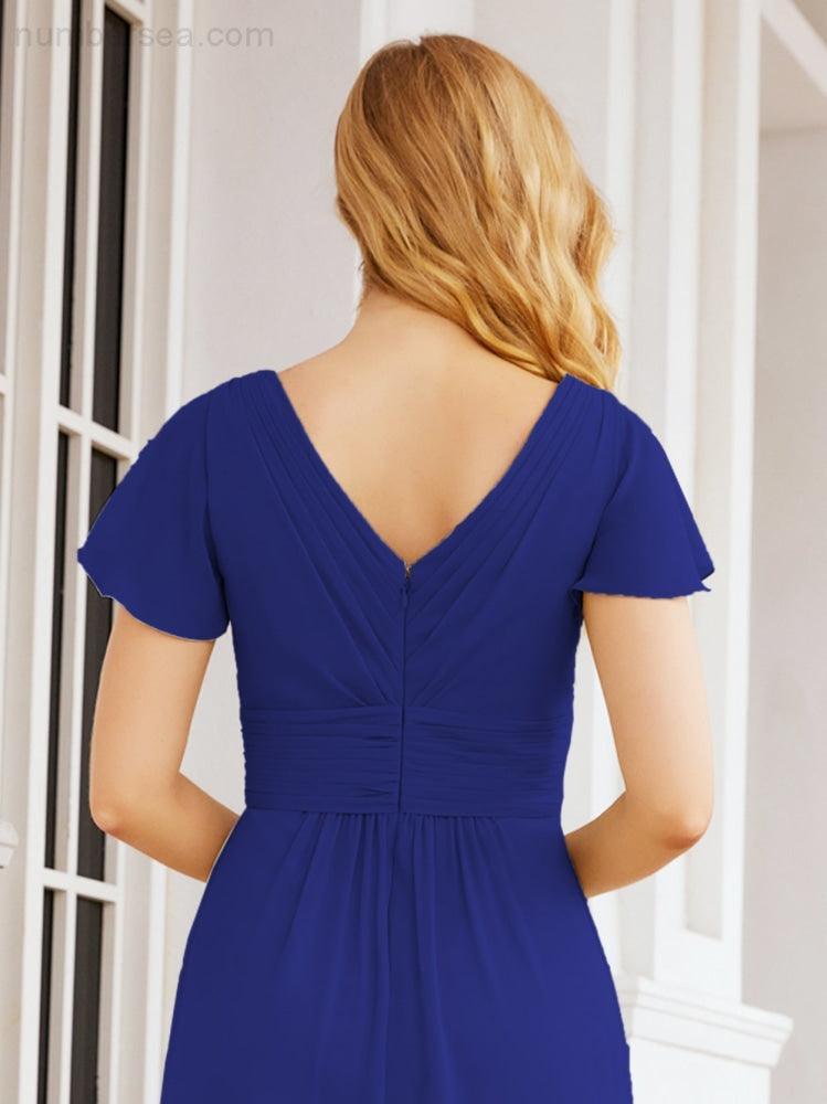 Vestidos de Baile Formais Numbersea para Mãe da Noiva com Mangas de Renda Vestido de Dama de Honra 28047