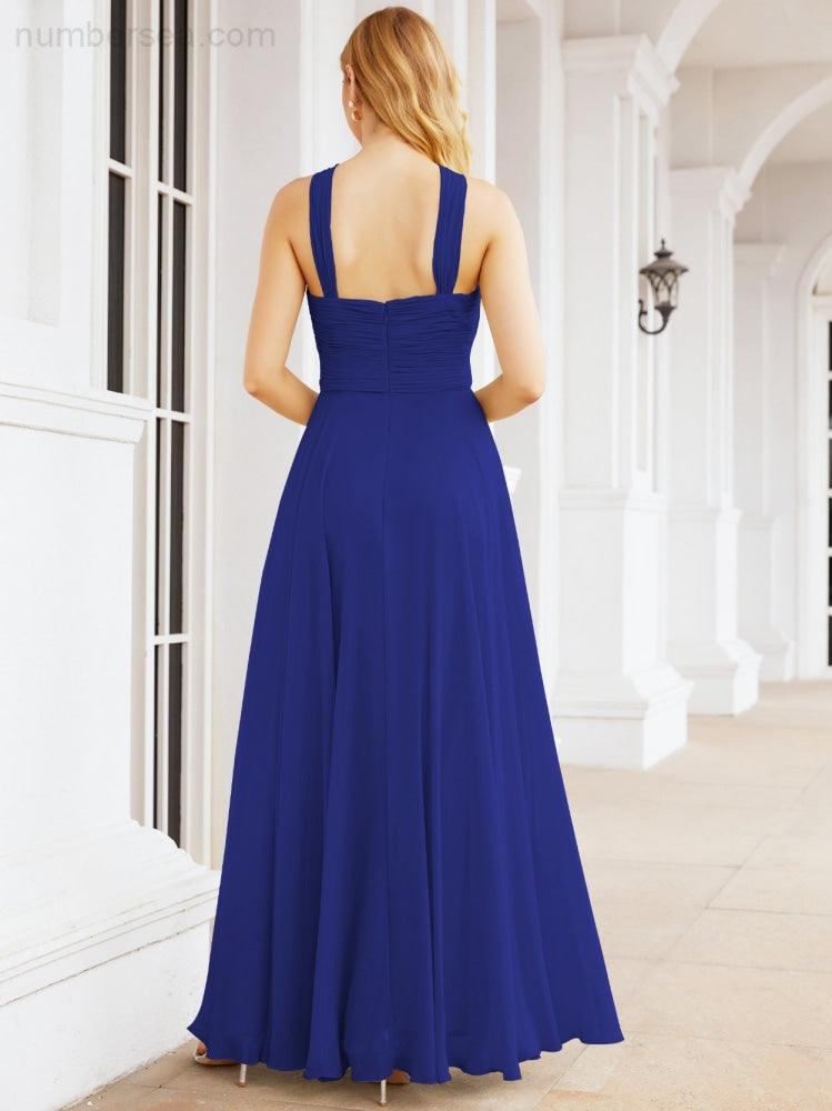 Crisscross Halter Bridesmaid Dresses for Party Wedding Evening Prom Maxi Ball Gowns 28053