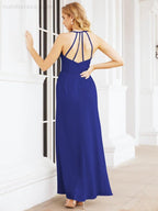 Spaghetti Strap Bridesmaid Dresses V-Neck Long A-Line Formal Prom Gowns 28063