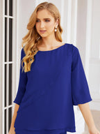 Numbersea Elegantes 2-teiliges Kleid für die Brautmutter Große Größen Hosenanzug mit Rüschenschichten Silberner Hausmantel 28064