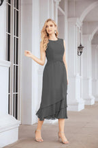 Vestido de fiesta formal de dos piezas en línea A para madre de la novia Numbersea 28072