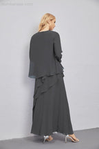 Abito da Sposa Madre con Cardigan Leggero Aperto Davanti Abito da Cerimonia Elegante 28081