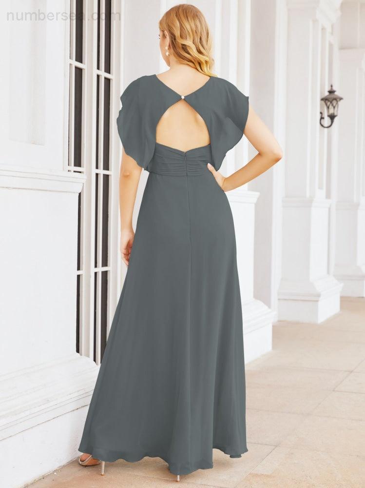 Bridesmaid Dresses Cape Formal Prom Dress Open Back Gowns for Mother of The Bride 28058