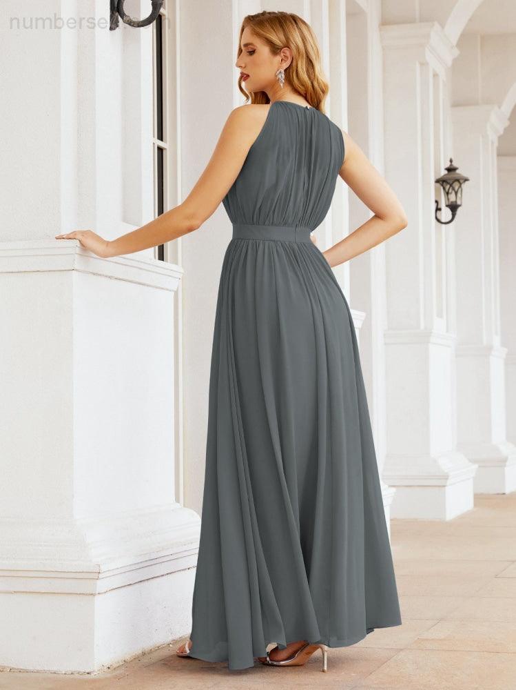Vestido de Dama de Honra Numbersea com Alças, Cintura Império, Vestido Formal de Noite para Mãe da Noiva 28030