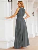 Vestido de Dama de Honra Numbersea com Alças, Cintura Império, Vestido Formal de Noite para Mãe da Noiva 28030