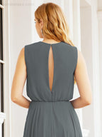 Sleeveless Long Bridesmaid Dress A line Formal Evening Prom Gown 28025