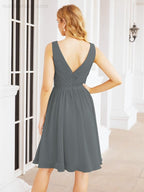 Homecoming Dresses Knee Length Skirt V Back 28062