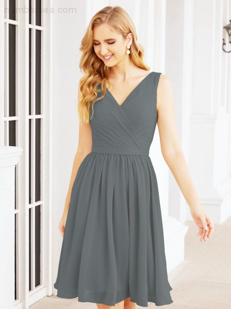 Homecoming Dresses Knee Length Skirt V Back 28062