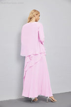 Abito da Sposa Madre con Cardigan Leggero Aperto Davanti Abito da Cerimonia Elegante 28081